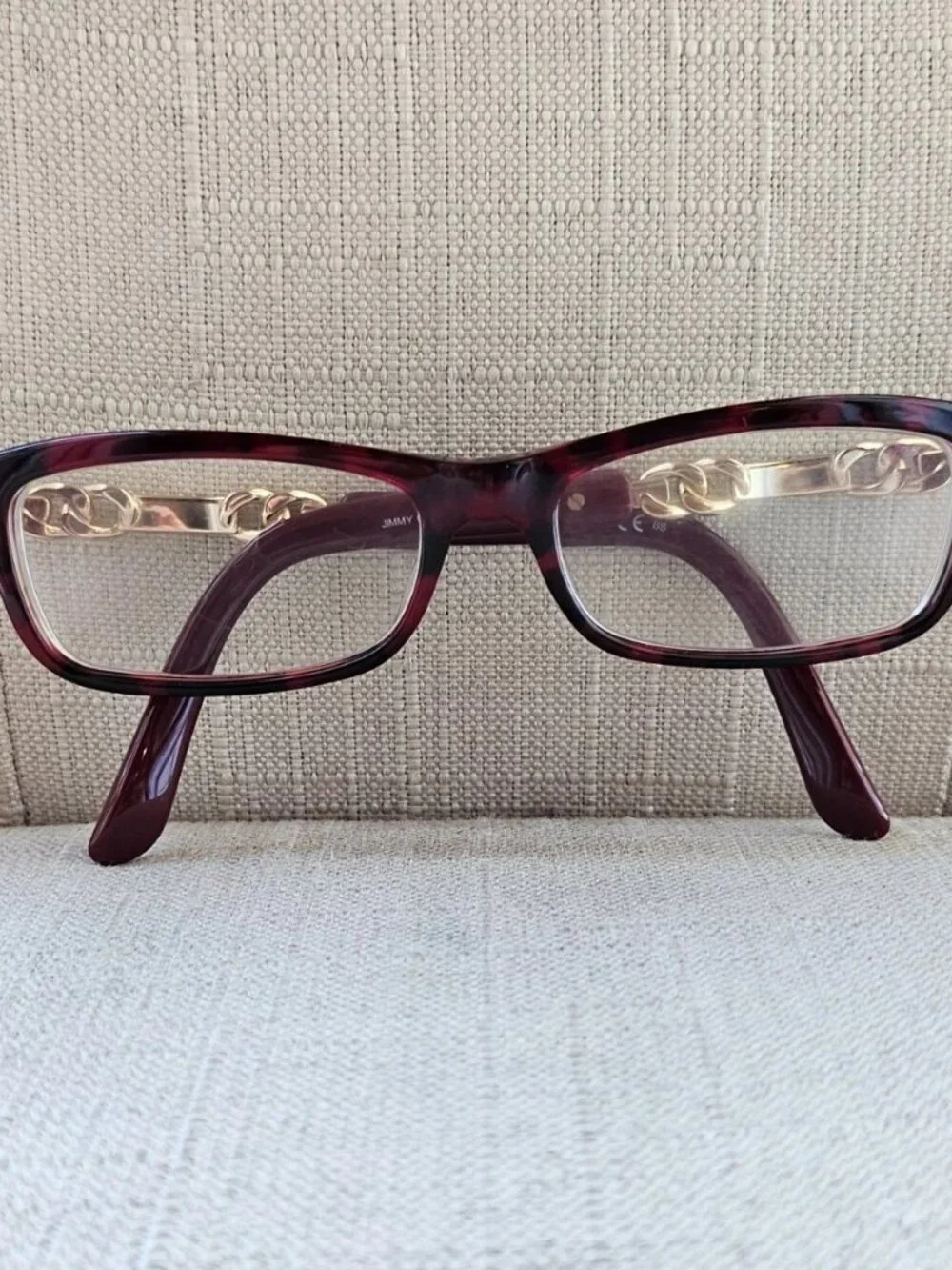 Vintage Jimmy Choo Women Eyeglasses Frame 8RO Eyewear Red Tortoise Glasses Italy